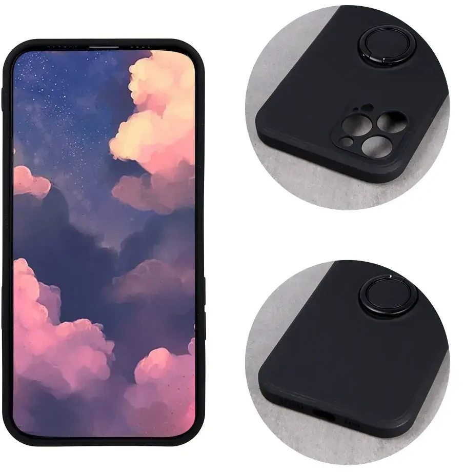 TFO Telforceone Finger Grip dėklas, skirtas Xiaomi Redmi Note 14 Pro 5G (Global) juodas