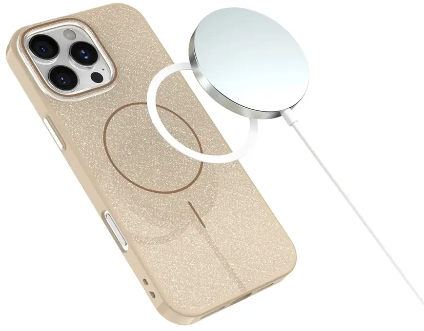 TFO Telforceone Plonas blizgučių dėklas „iPhone 17 Pro Max 6,9“; rudas