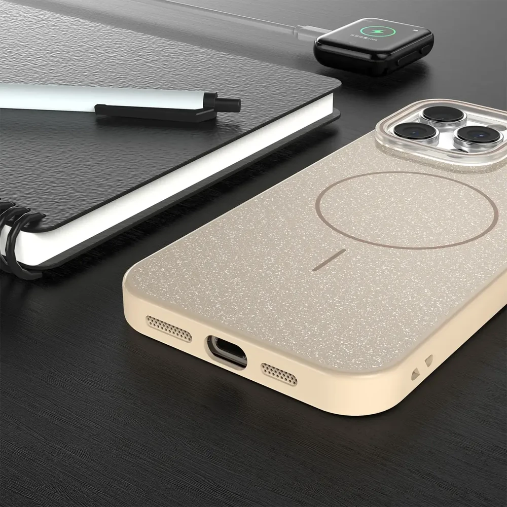 TFO Telforceone Plonas blizgučių dėklas „iPhone 17 Pro Max 6,9“; rudas