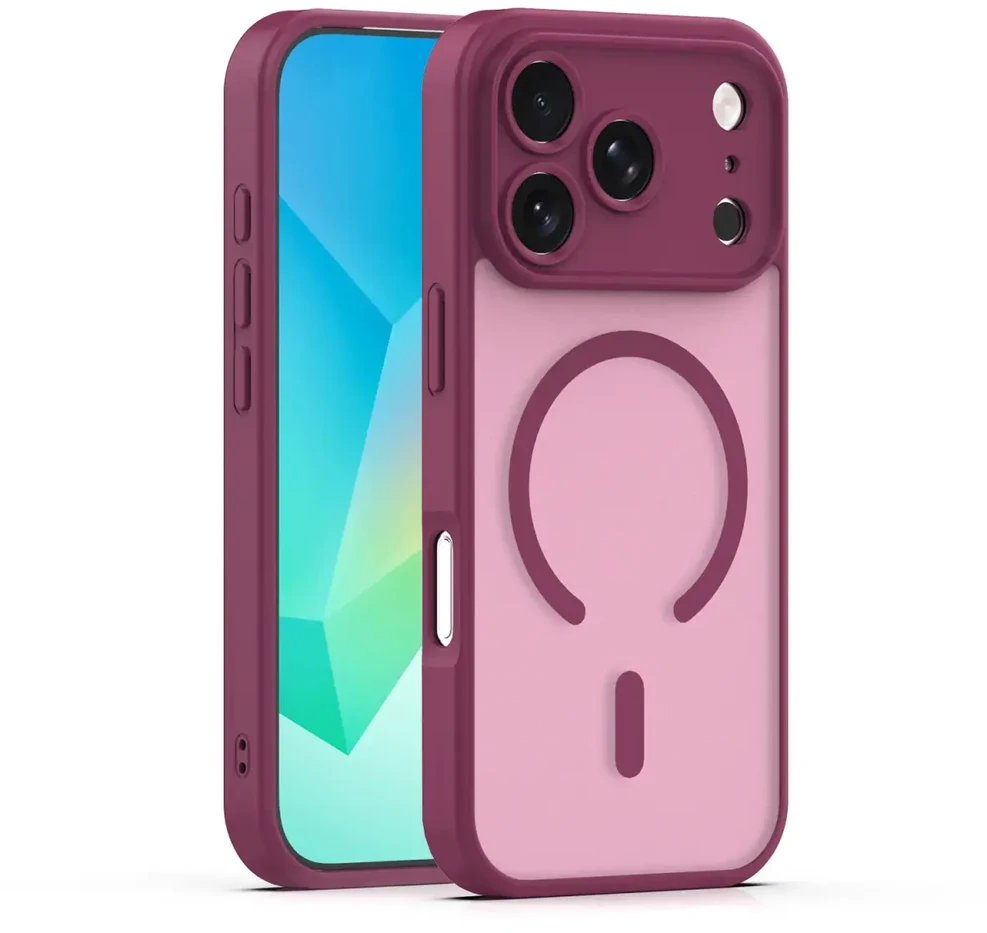 TFO Mag Matt dėklas, skirtas iPhone 17 Pro Max 6,9" / 18 Pro Max 6,9" bordo spalvos, su apsauga kamerai