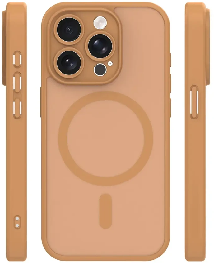 TFO „Mag Matt“ dėklas, skirtas „iPhone 15 Pro“ 6,1" rudas, su apsauga kamerai