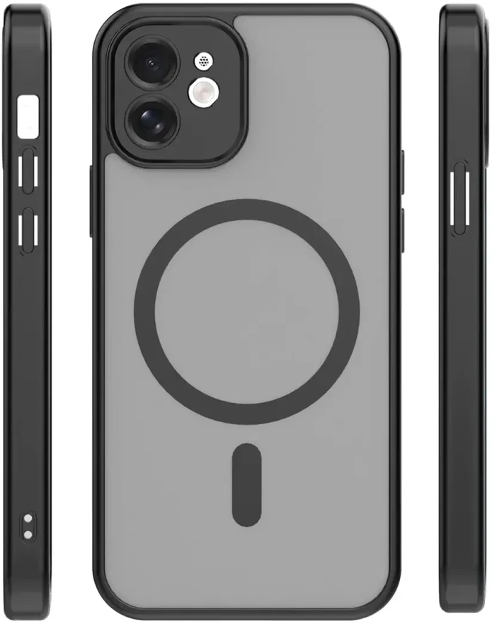 TFO Telforceone „Mag Matt“ dėklas, skirtas „iPhone 12 6,1“ telefonui, juodas, su apsauga nuo kameros.