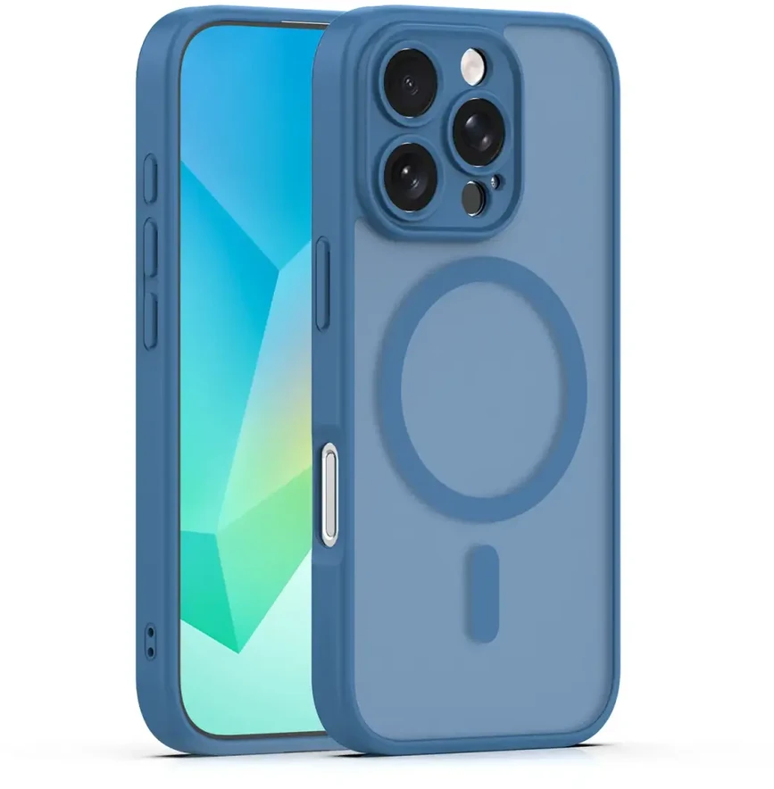TFO „Mag Matt“ dėklas, skirtas „iPhone 16 Pro“ 6,3", tamsiai mėlynas, su apsauga kamerai
