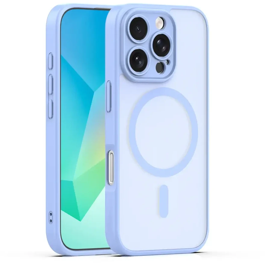 TFO „Mag Matt“ dėklas, skirtas „iPhone 16 Pro“ 6,3", šviesiai mėlynas, su apsauga kamerai