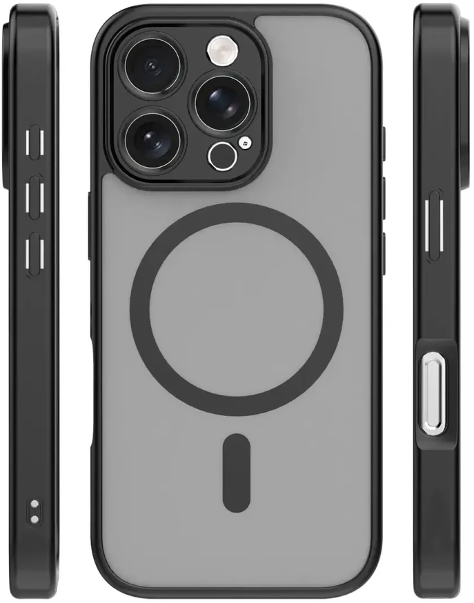 TFO „Mag Matt“ dėklas, skirtas „iPhone 16 Pro“ 6,3", juodas, su apsauga kamerai