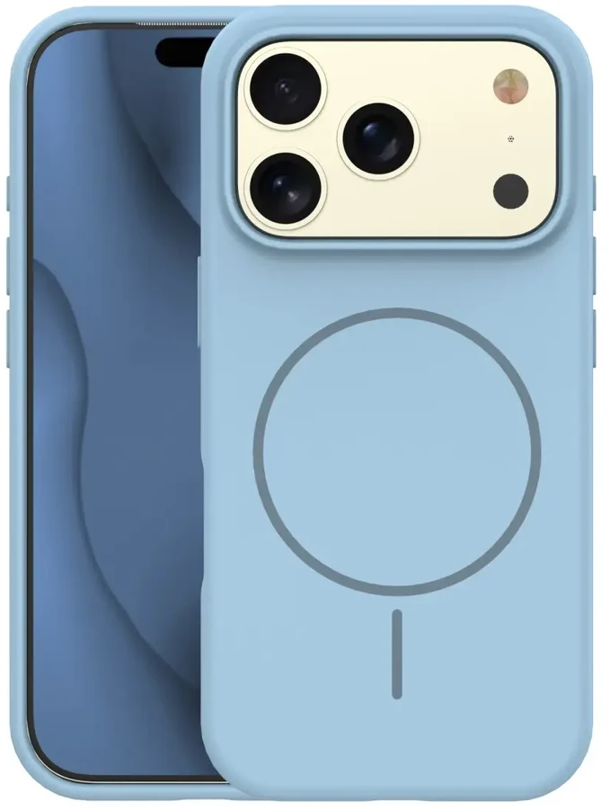 TFO Plonas silikoninis „Magsafe“ dėklas, skirtas „iPhone 17 Pro“, šviesiai mėlynas