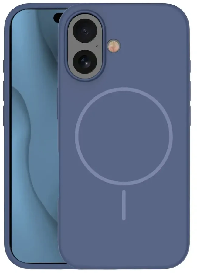 TFO Plonas silikoninis Mag dėklas, skirtas iPhone 16 6,1" tamsiai mėlynas