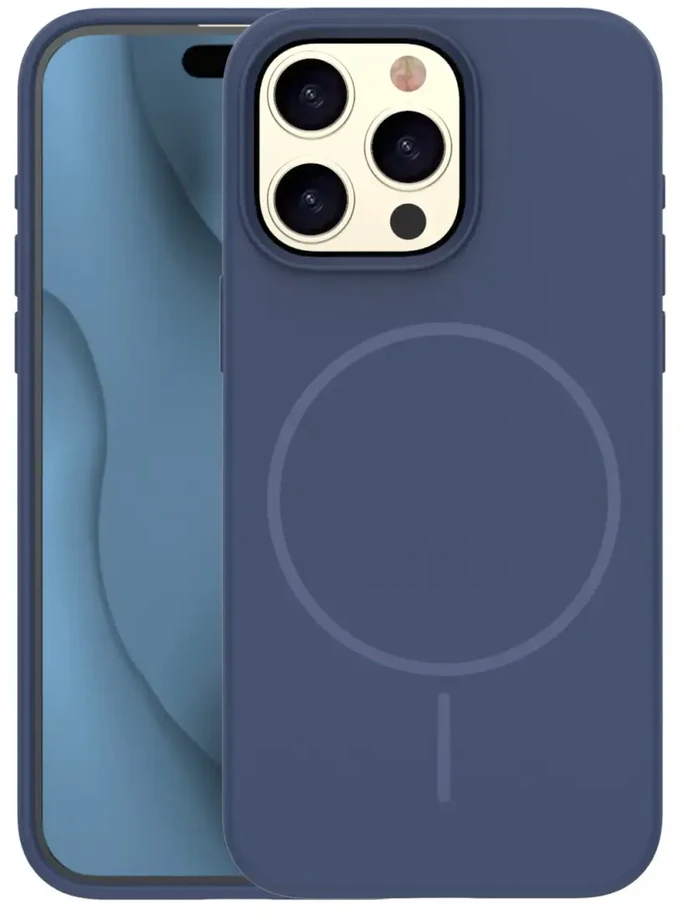 TFO Plonas silikoninis Mag dėklas, skirtas iPhone 16 Pro Max 6,9" tamsiai mėlynas