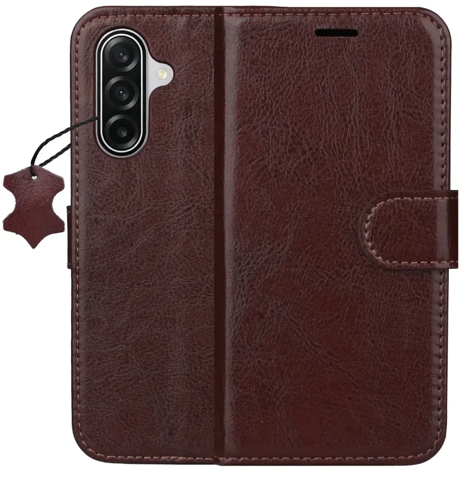 TFO Išmanusis „Luxe“ odinis dėklas, skirtas Samsung Galaxy S25, rudas