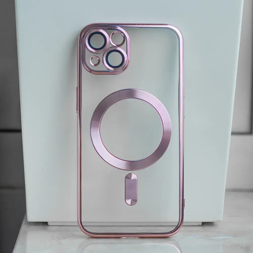 TFO Spalvotas chromuotas Mag dėklas Xiaomi Redmi 15C 4G EU / 15C 5G EU (173,16 x 81,06 x 8,2 mm) rožinio aukso spalvos