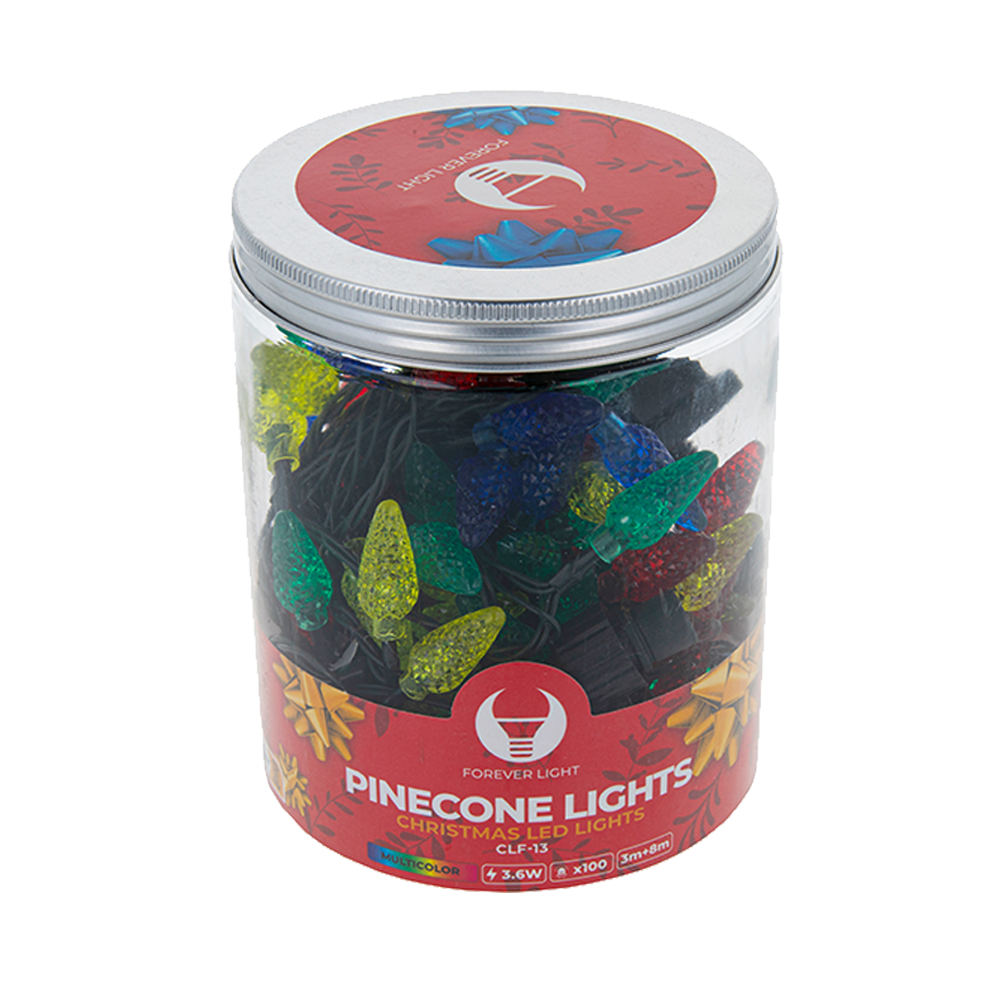 TelForceone Styginių šviesos PINE CONE 100LED 8m daugiaspalvis Forever Light