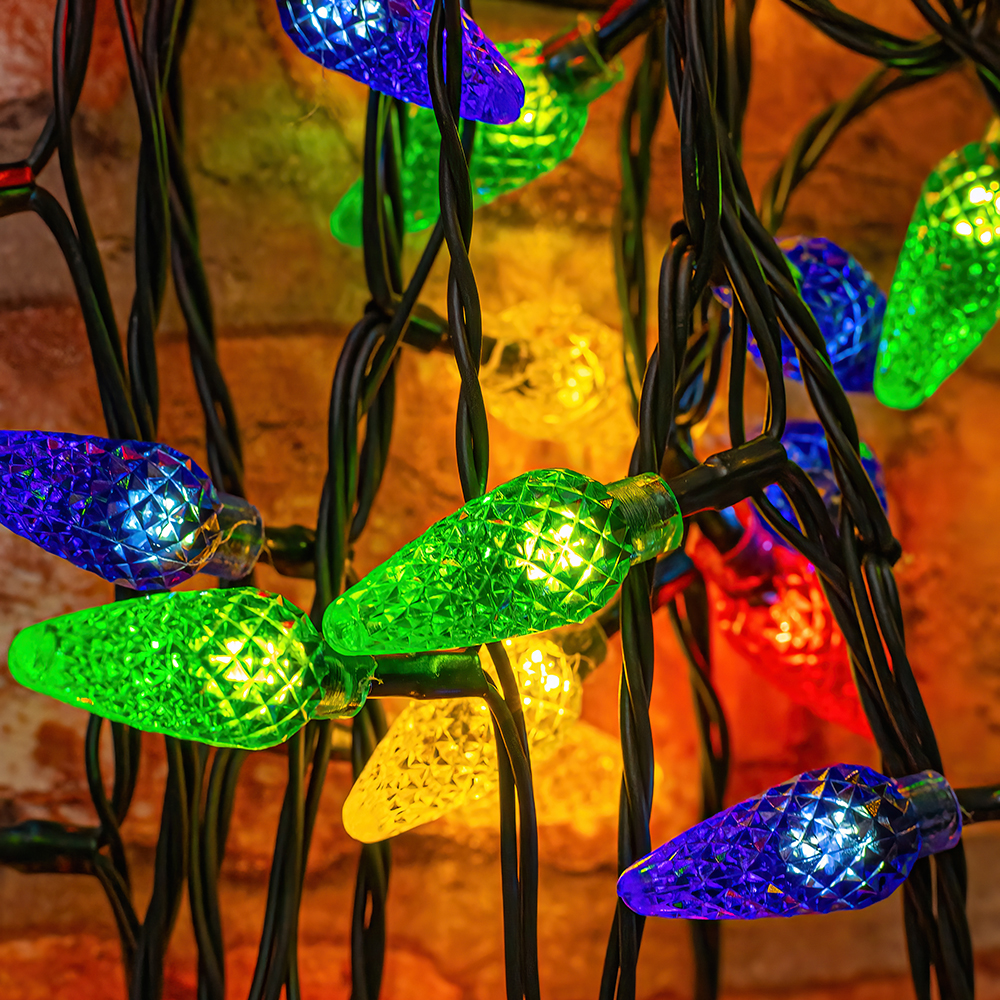 TelForceone Styginių šviesos PINE CONE 100LED 8m daugiaspalvis Forever Light