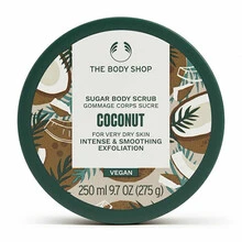 „The Body Shop“ kūno šveitiklis labai sausai odai su kokosų ekstraktu (kūno šveitiklis), 250 ml