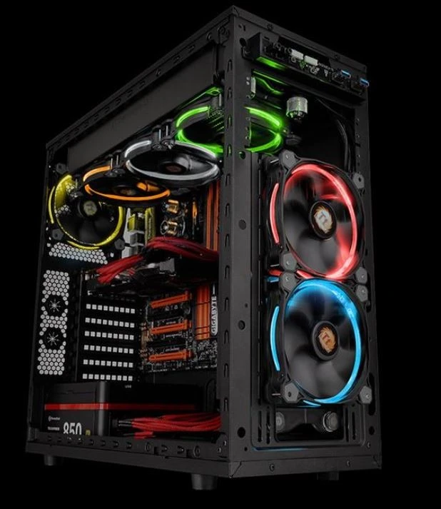 THERMALTAKE Riing 12 LED RGB 3er rinkinys didelio našumo važiuoklės ventiliatorius 3 dalys 120x120x25mm RGB LED Triukšmas 18,7 dBA su LNC