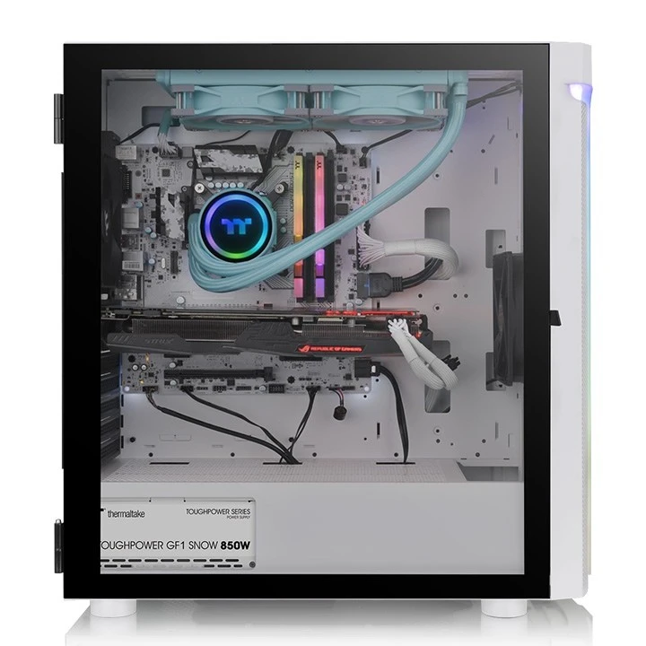 „Thermaltake H590 TG ARGB Snow“, bokšto tipo korpusas - baltas, grūdintas stiklas