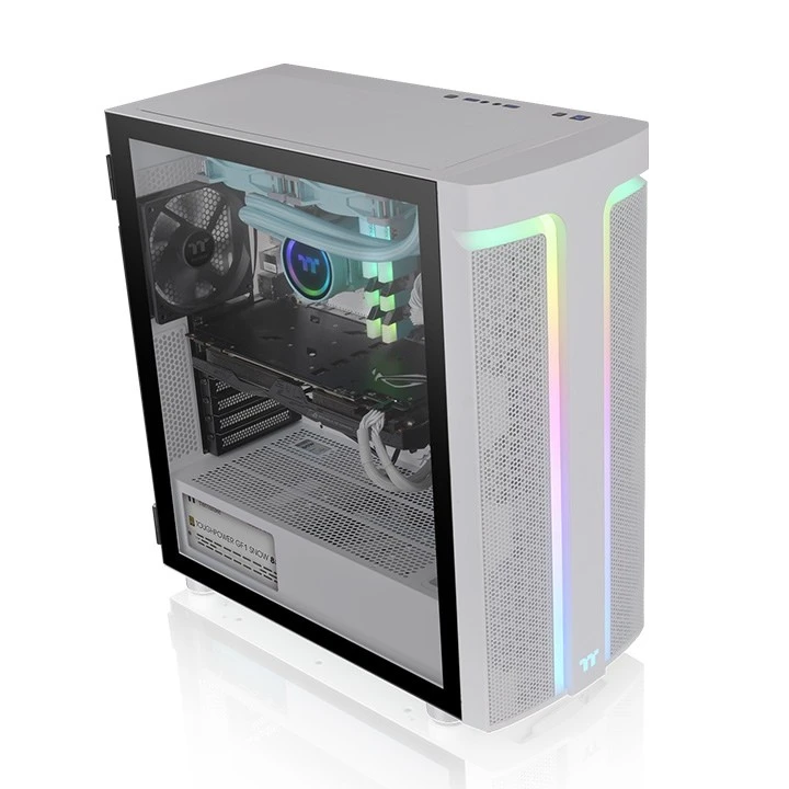 „Thermaltake H590 TG ARGB Snow“, bokšto tipo korpusas - baltas, grūdintas stiklas