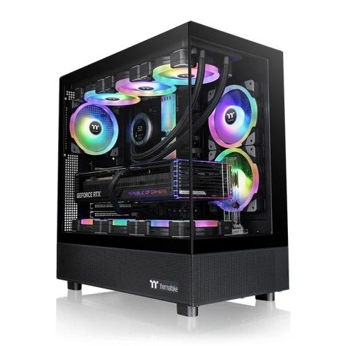 Thermaltake View 270 grūdintas stiklas, stiklinė pusė, ventiliatorius ct140 - juodas