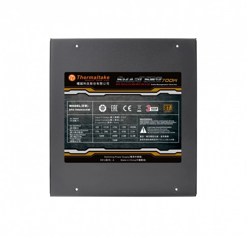 Mobvoi Maitinimo šaltinis Thermaltake Smart SE2 PS-SPS-0700MNSAWE-1 (600 W, aktyvus, 120 mm)