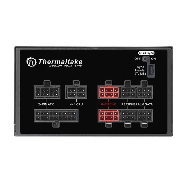 Maitinimo šaltinis Thermaltake Maitinimo šaltinis Toughpower Grand RGB Sync 650W Mod. (80+ Gold, 4xPEG, 140mm)