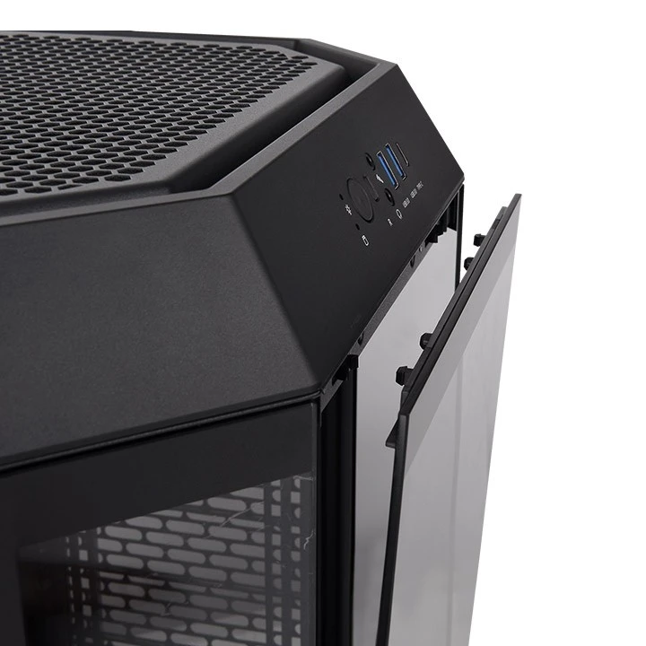 Thermaltake The Tower 300, Tower tipo korpusas - juodas, grūdintas stiklas