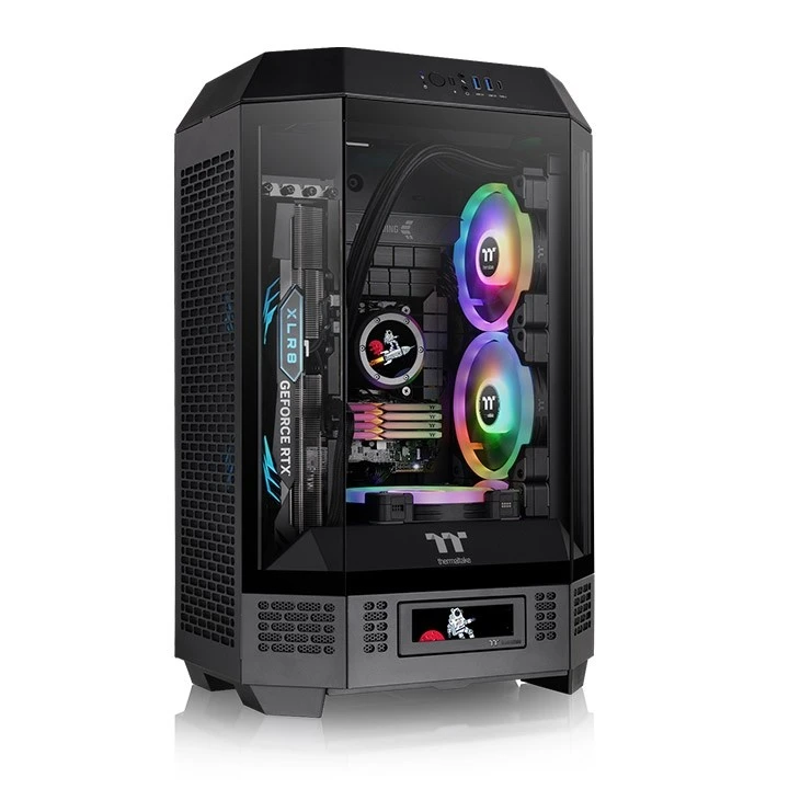 Thermaltake The Tower 300, Tower tipo korpusas - juodas, grūdintas stiklas