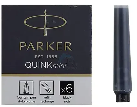 Rašalo kapsulės Parker Quink Mini 6 vnt. - 1950407