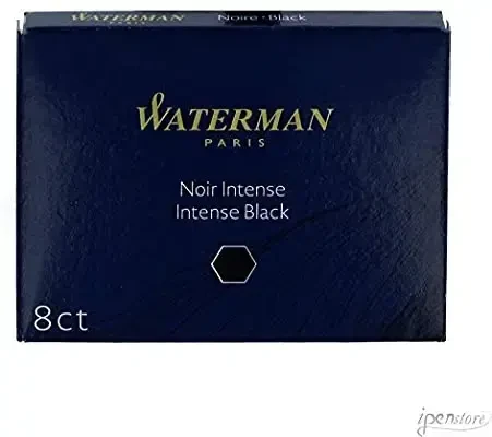 Rašalo kapsulės WATERMAN, 8 vnt., Juoda