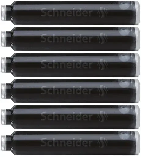 Rašalo kapsulės Schneider, trumpos, juodos (6 vnt.) 1223-404