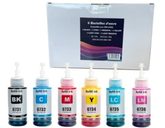 Evoke Rašalo kasetė „GenerInk Epson T673X BK| C| M| Y| LC| LM“ 6 x 70 ml, modelis - E-673-PACK-GI-N, žema kaina | Varle.lt