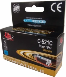 Su UPrint suderinamas rašalas / rašalas su CLI521C, C-521C, žalsvai mėlyna, 450s, 10 ml, su lustu