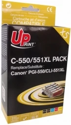 UPrint Ink C-551XL-PACK / CLI551 rašalas, 2x juodas, 1x žydras, 1x purpurinis 1x, geltonas