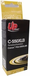 Suderinamas su „UPrint“ rašalo kasetė / PGI550BK XL, C-550XLB, juoda, 25 ml, didelės talpos