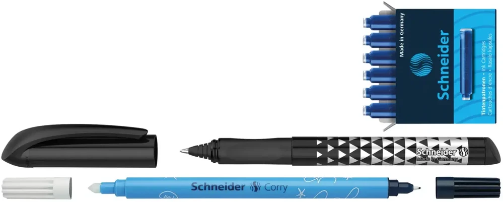 Schneider Kapsulinių rašiklių rinkinys Easy asorti Blister, įvairių spalvų.