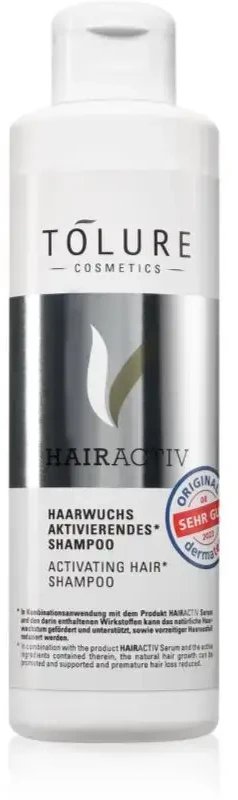 Tolure Cosmetics Stiprinamasis šampūnas storesniems plaukams Hairactiv (Aktyvinantis plaukų šampūnas), 200 ml