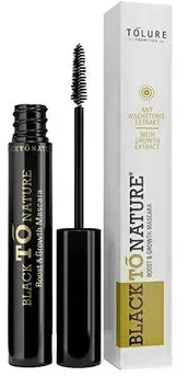 Tolure Cosmetics Juodas To Nature Boost & Growth Blakstienų tušas 8,5 ml