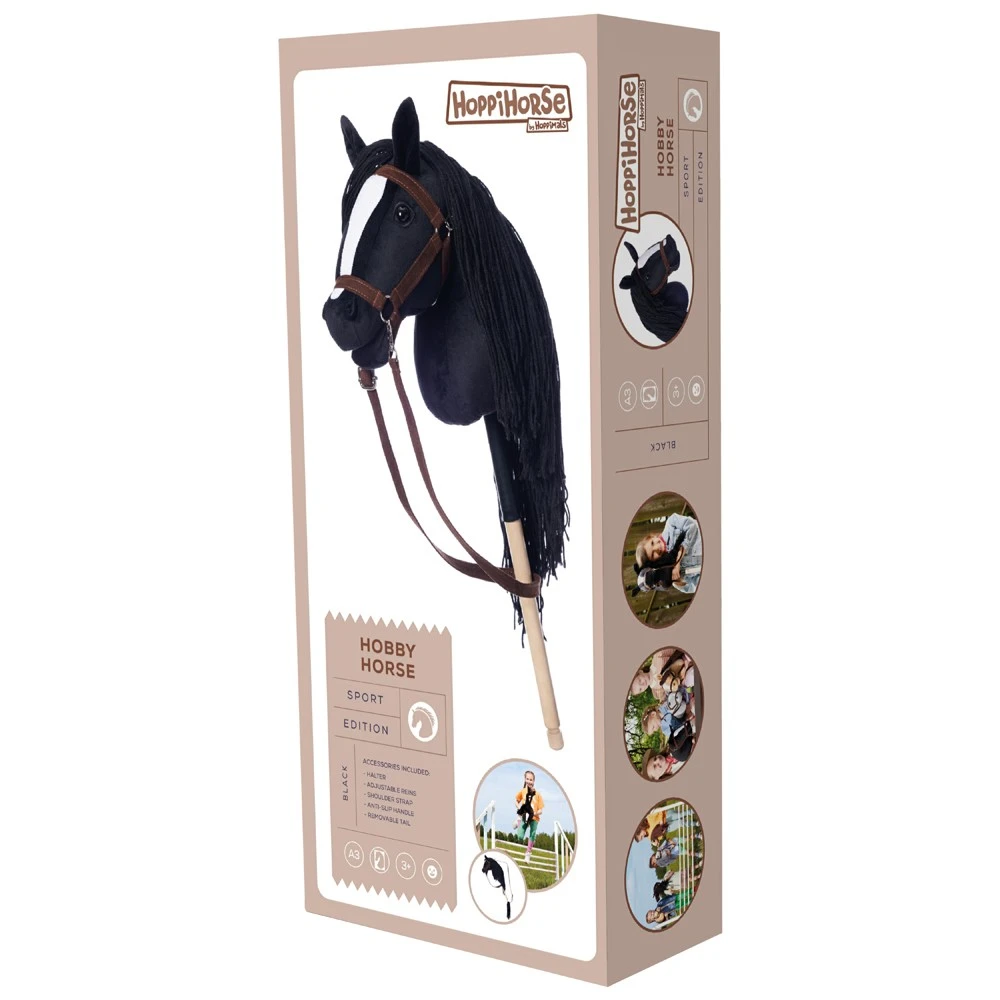 Tootiny Koń na kiju Hobby Horse HOPPIHORSE A3 juoda