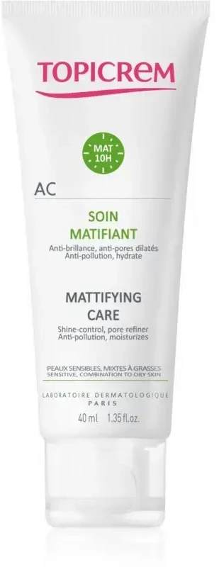 Topicrem AC Mattifying Care Kreminis veido kremas riebiai odai, 40 ml
