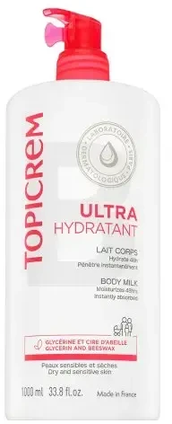 Topicrem Ultra-Moisturizing Body Milk Drėkinantis pienelis sausai ir jautriai odai, 1000 ml