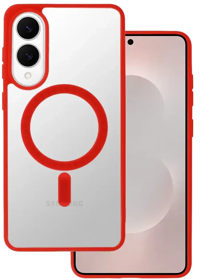 Fusion Accessories Topt Acrylic Color Magsafe Dėklas skirtas Samsung Galaxy S25 Edge raudonso spalvos