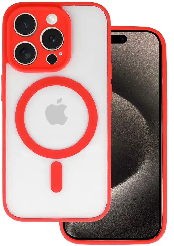 Fusion Accessories Topt Acrylic Color Magsafe dėklas skirtas Apple iPhone 16 raudonos spalvos