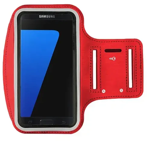 Toptel Topt Armband SLIM Type 1 dėklas skirtas Apple iPhone 15 Pro Max/16 Pro Max/Samsung A15/A16/A25/A34/A55/M35/S20 FE/S24 FE/S24 Plus/S24 Ultra (6,0 Inches) Raudonas