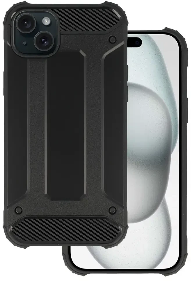 Fusion Accessories Topt Armor Carbon Dėklas skirtas Apple iPhone 15 Plus juodos spalvos