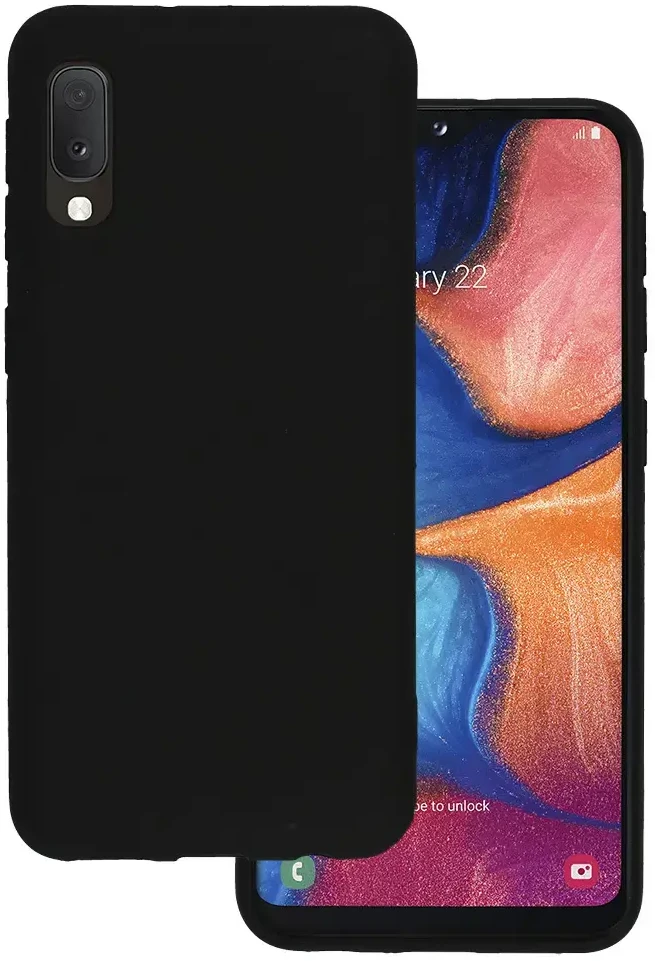 Dėklas Toptel Topt Galinis dangtelis Matinis skirtas Samsung Galaxy A20E juodos spalvos
