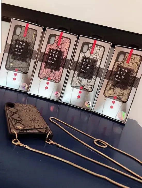Dėklas Toptel Topt Krepšys telefonui – SNAKE Leather – Apple iPhone XS Max pilkos spalvos