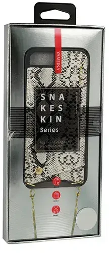 Dėklas Toptel Topt Krepšys telefonui – SNAKE Leather – Apple iPhone XS Max baltos spalvos