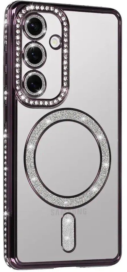 Fusion Accessories Topt Bling Magsafe Dėklas skirtas Samsung Galaxy A56 5G violetnės spalvos