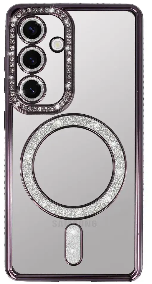 Fusion Accessories Topt Bling Magsafe Dėklas skirtas Samsung Galaxy A56 5G violetnės spalvos