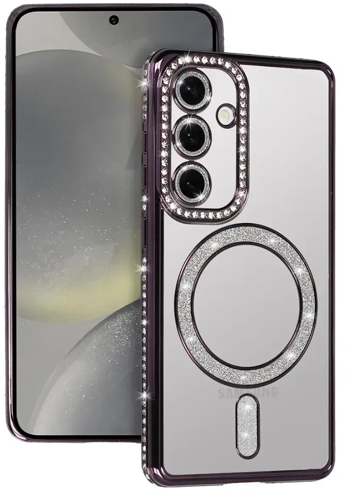 Fusion Accessories Topt Bling Magsafe Dėklas skirtas Samsung Galaxy A56 5G violetnės spalvos