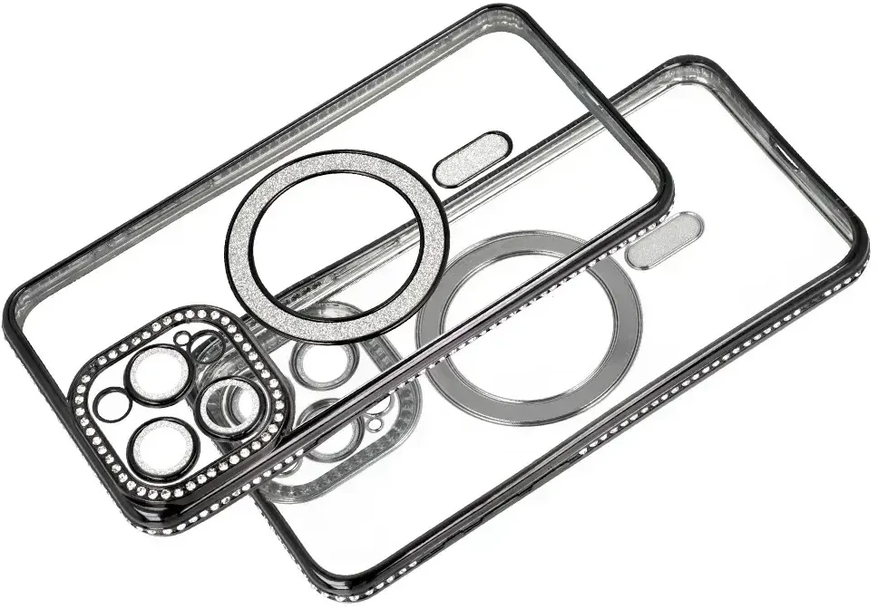 Fusion Accessories Tel Protect Bling Magsafe dėklas skirtas Xiaomi Redmi Note 15 Pro Plus 5G juodos spalvos