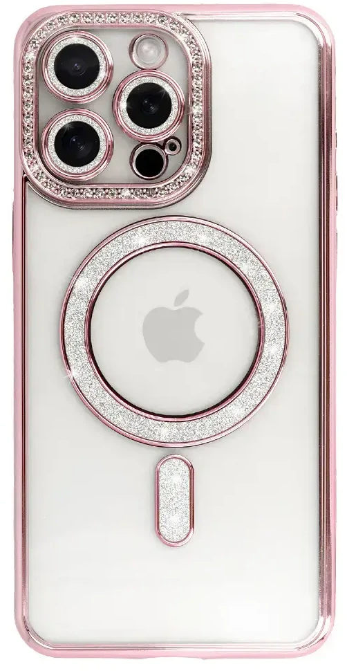Fusion Accessories Tel Protect Bling Magsafe dėklas skirtas Xiaomi Redmi Note 15 4G rožinės spalvos